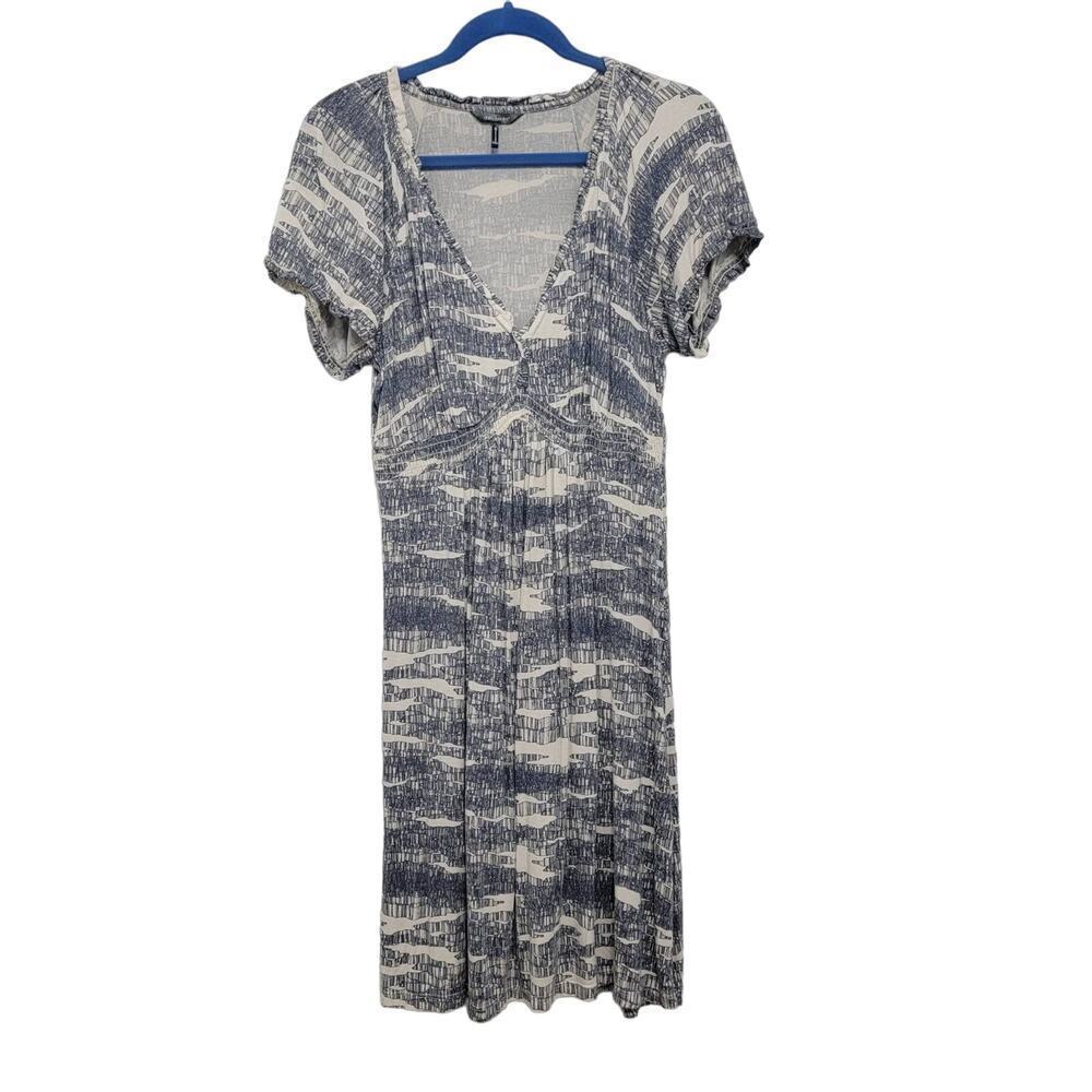 Daisy Fuentes Night Tide Print Dress Short Sleeve Day Dress Small 502